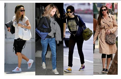 *Fergie wearing adidas sneakers. *Natalie Portman sporting a pair of Chuck 