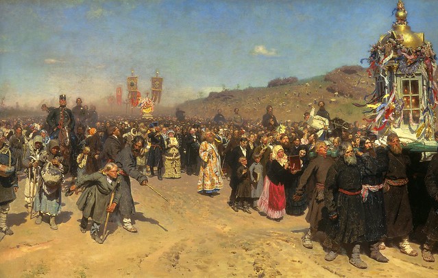 Repin, Ilya (1844-1930) - 1880-83 Easter Procession in the Region of Kursk (Tretyakov Gallery)