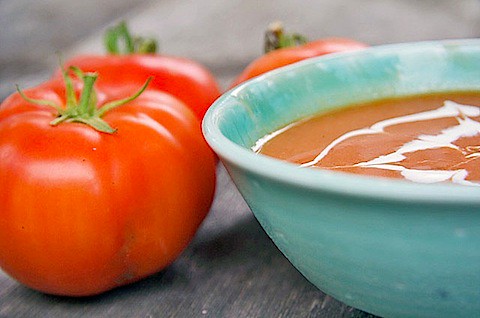 Roasted Tomato Soup with Sage - TheMessyBaker.com