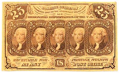 1862 Postal Currency 25 cents