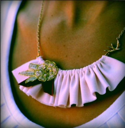 orangepoppy ruffle necklace
