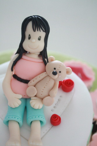 Girl &amp; Teddy on a cake