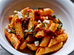 oven roasted tomato sauce, penne, basil, ricot...