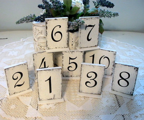 Wedding or Reception Table Numbers shoppe girl Tags handmade weddings 