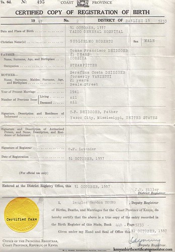 kenyan birth certificate