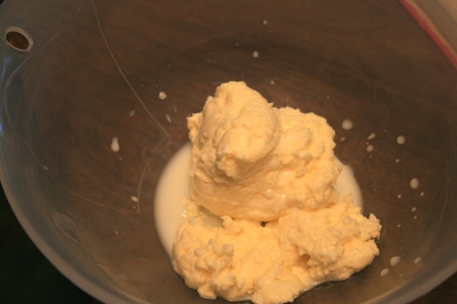making butter from cream