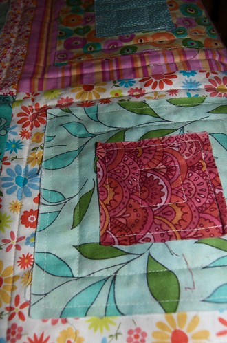Ragged squares quilted 2