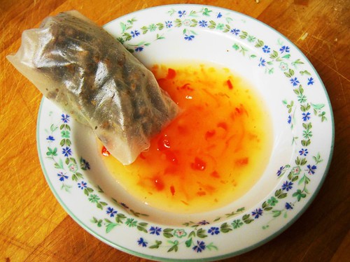 spring roll with thai dipping sauce