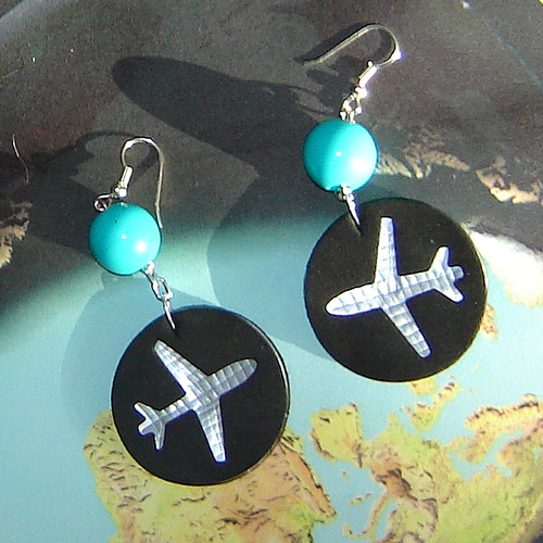 Aluminum Can Earrings-"Jets" ~ 2 of 6 photos