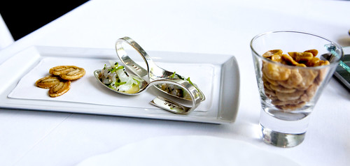 Canapes and toasted fava beans