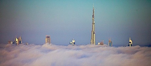 the Burj Dubai rises above the fog (by: Mohamed Somji, creative commons license)