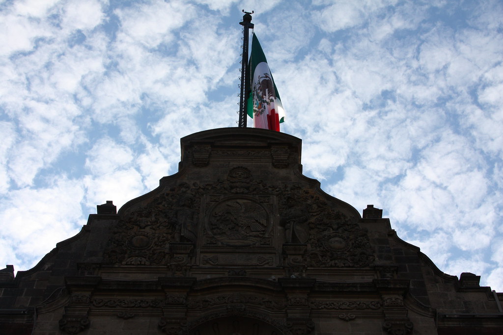 1-Mexican Flag on Top of Palacio Nacional in DF
