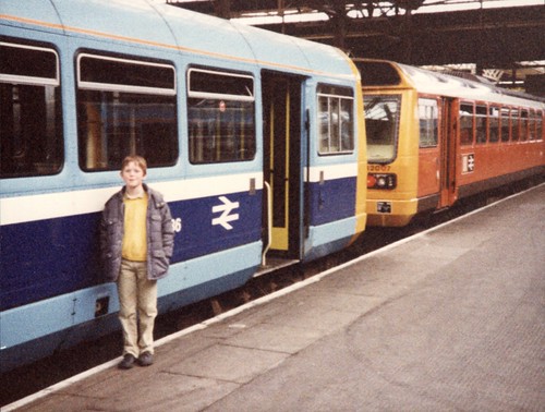 Me and some trains (aged something like 8 or 9)