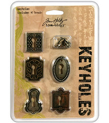 Antique finish metal keyholes