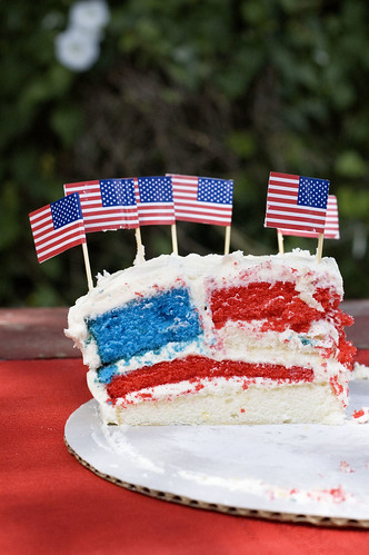 flag cake side view