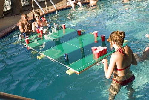 floating beer pong