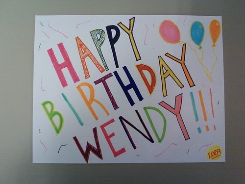 Happy Birthday Wendy 2009