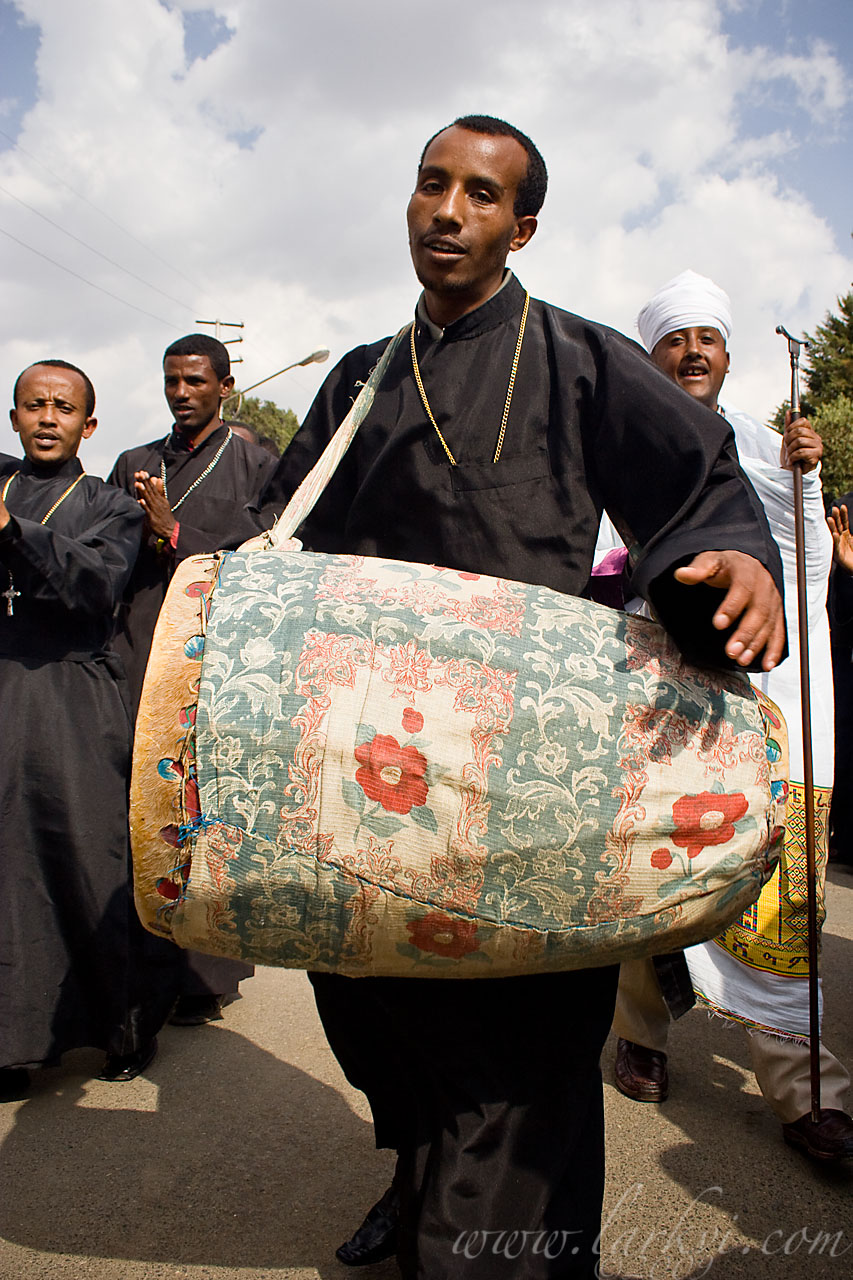 Drummer, Timkat (Epiphany), Addis Ababa, Ethiopia, January 2009
