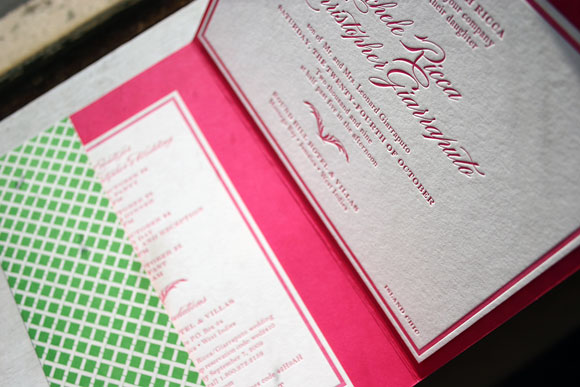 Smock Design Contest Honoree - Burstell Letterpress Wedding Inivtation with Custom Folio