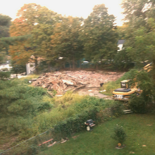 They apparently demolished my neighbor's house today.
