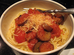 eggplant and chorizo pasta