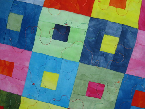 close up of quilting