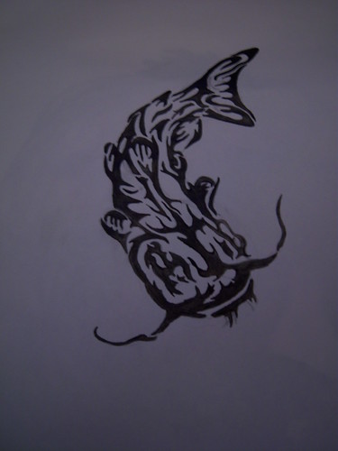 catfish tattoo. Tribal Catfish