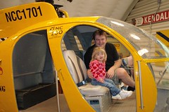 Catie playing in the display helicopter