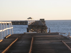 Burned section of one mile jetty
