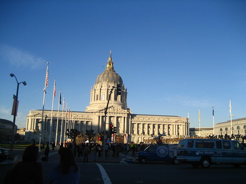 Right before the inauguration in SF Civic Center