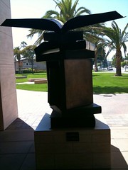"Books" Sculpture at Santa Clara University Library by Text Messaging Reference - Text a Librarian