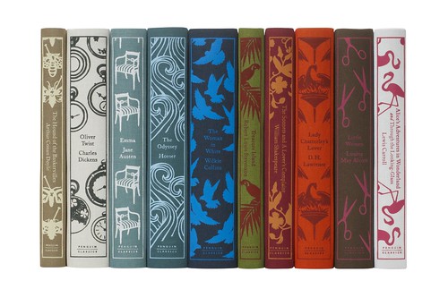 Book spines of the second set of cloth-bound classics by in penguin.