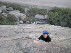 Emma Nearing the Anchors on 1st Climb