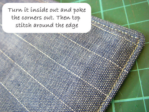 w6- Turn inside out and top stitch