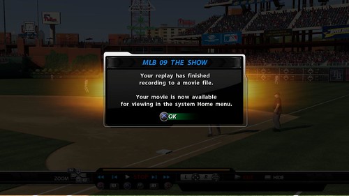 MLB 09 The Show screenshot- Movie is recorded