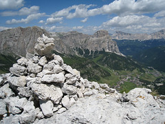 Panorama from the top of Torre Exner, Sella, Dolomites.