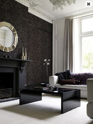 damask_wallpaper_black_living_room_carpet