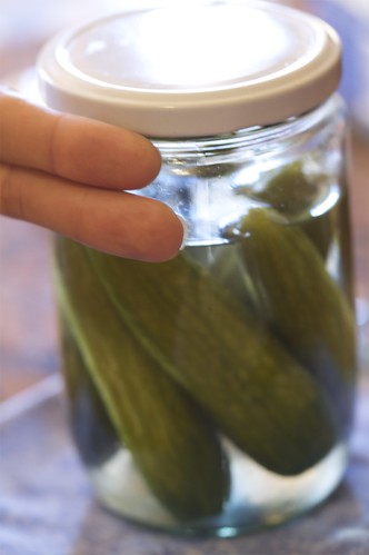 Pickled Cucumbers and Garlic