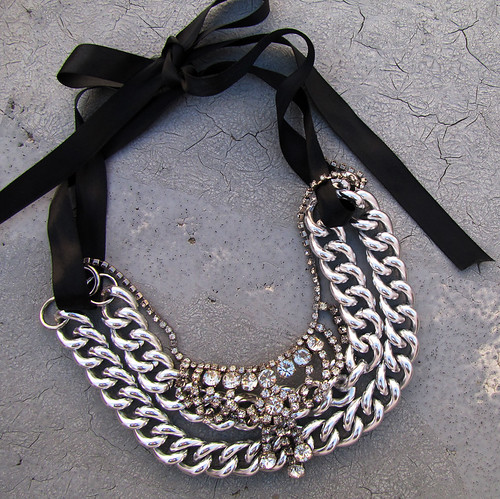 chunky-chain-vintage-rhinestone-necklace-layering