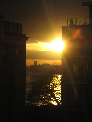 Solnedgång över Thamesen