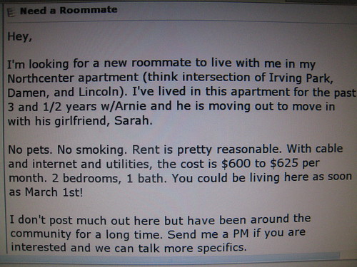 need a roommate