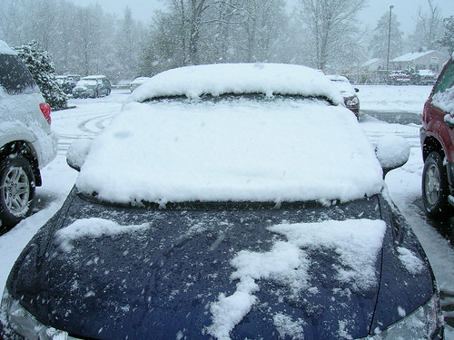 My car in the snow