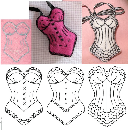 3 sachet corsets & a pattern