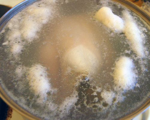 Week One: Feel Good Chicken Broth - Broth boiling