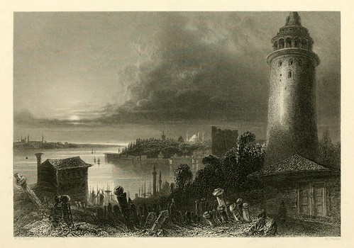 024- La torre de Galata-Las bellezas del Bosforo 1838-W.H. Bartlett