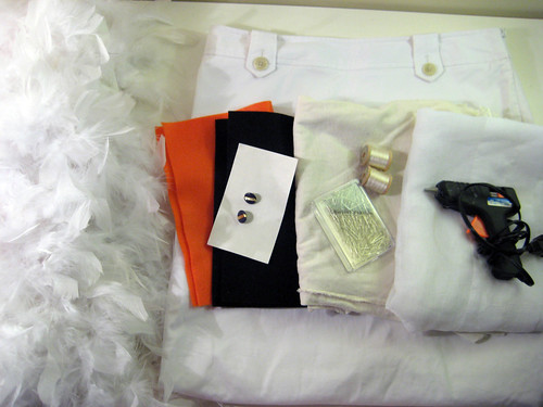 1 Bjork Swan Dress Materials Materials Thrifted white skirt