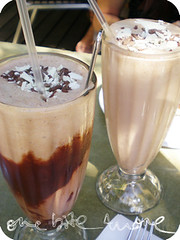 iced chocolate and milkshake