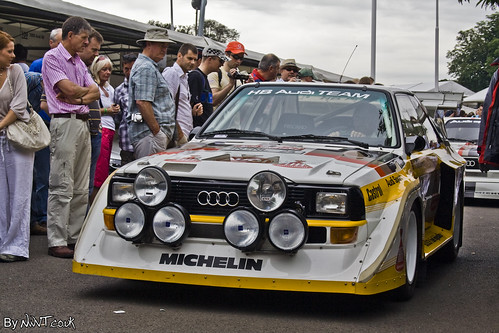 1985 Audi Sport Quattro S1. This 1985 Audi Sport Quattro S1 was being drivin by Walter Rohrl. This car was one of the fiercest of all the Group B rally cars.
