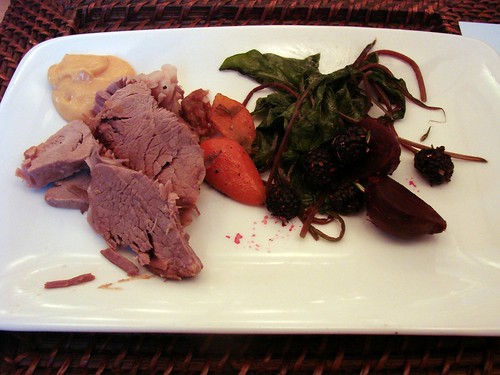 Lamb with Beets, Spinach, and Carrots