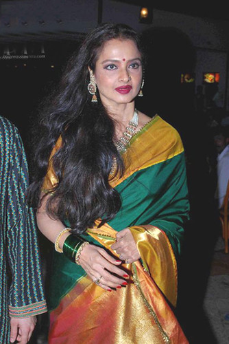 Bollywood actress Rekha in a silk sari